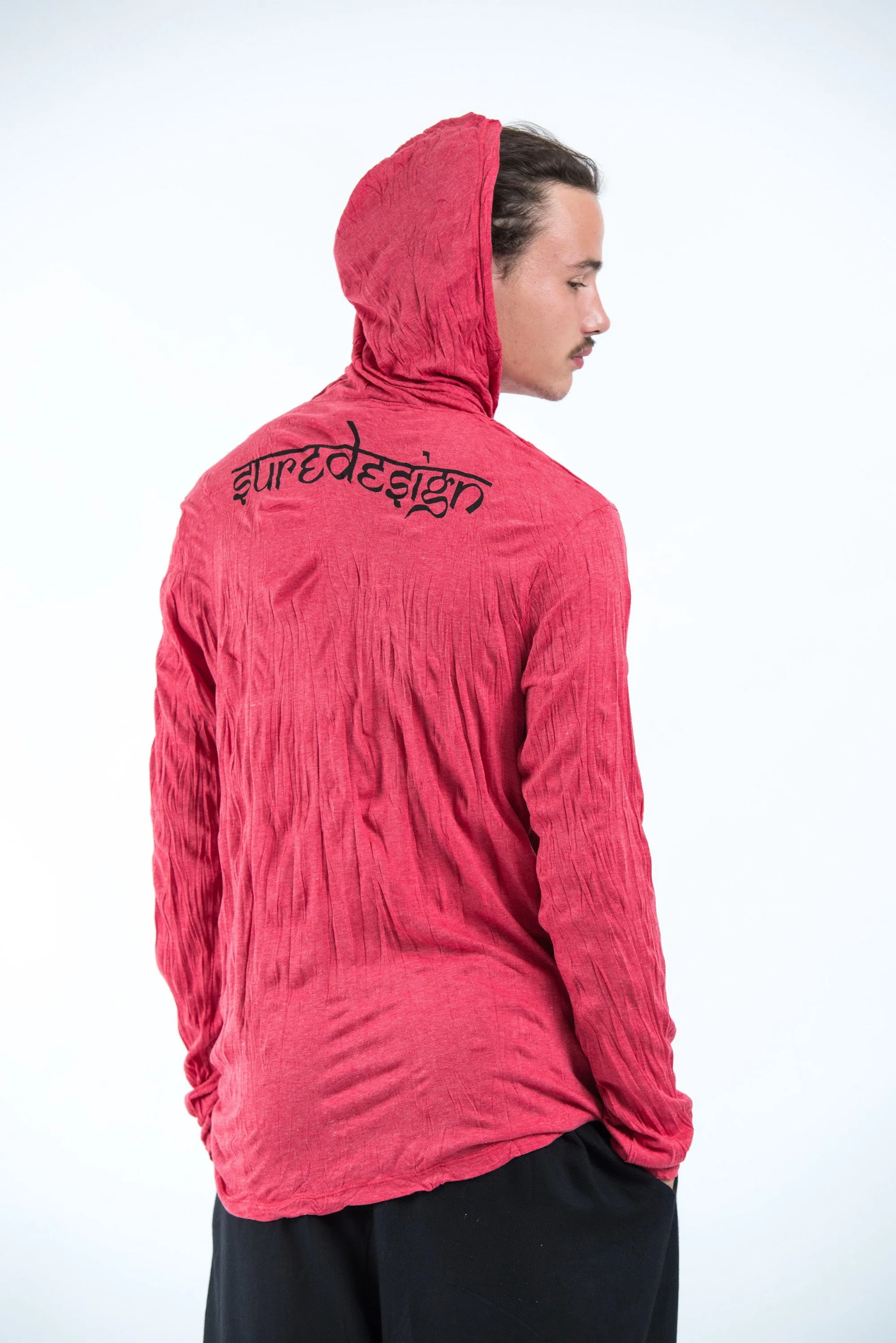 Unisex Om and Koi Fish Hoodie in Red