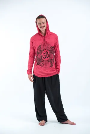 Unisex Om and Koi Fish Hoodie in Red