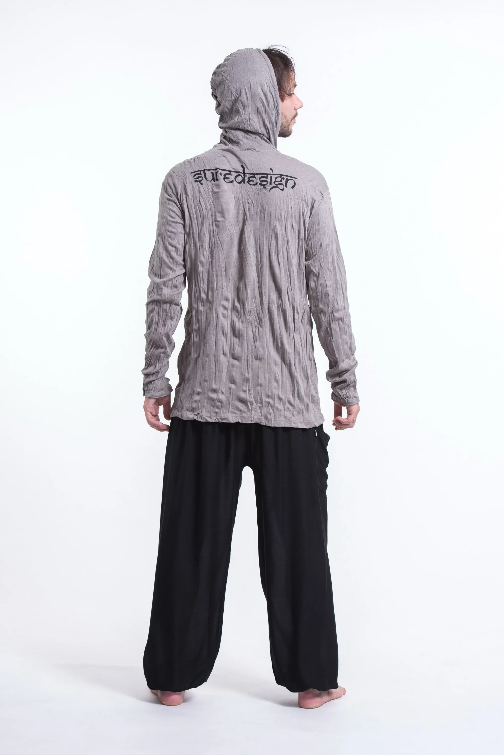 Unisex See No Evil Buddha Hoodie in Gray