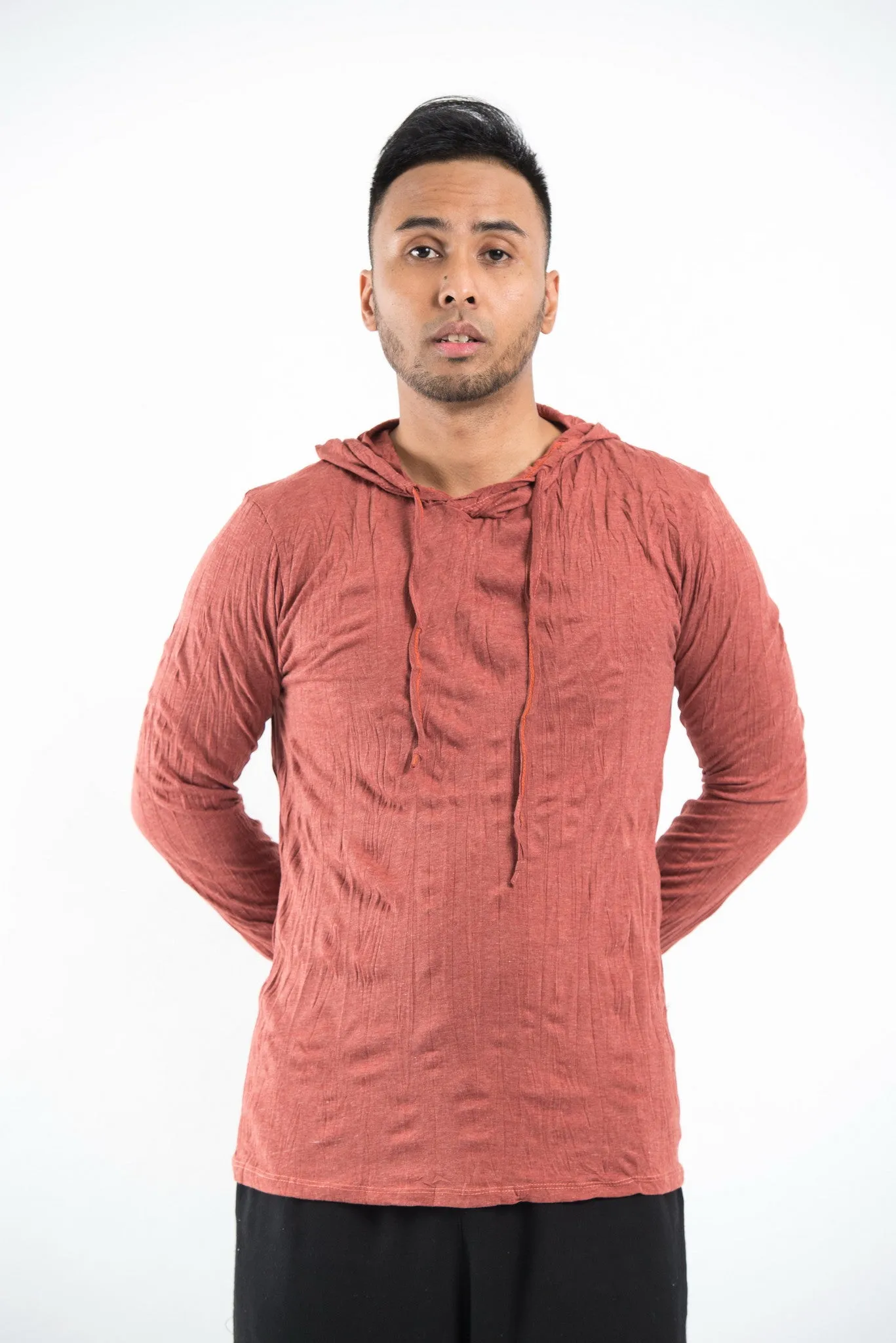 Unisex Solid Color Hoodie in Brick
