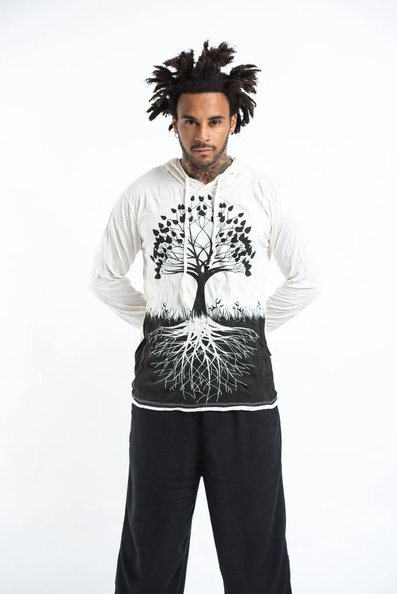Unisex Tree of Life Hoodie in White
