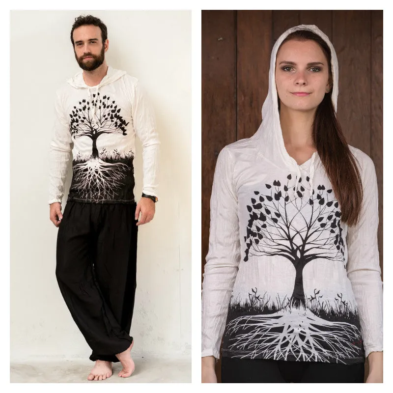Unisex Tree of Life Hoodie in White