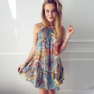 Vintage Boho Colorful Maxi Dress